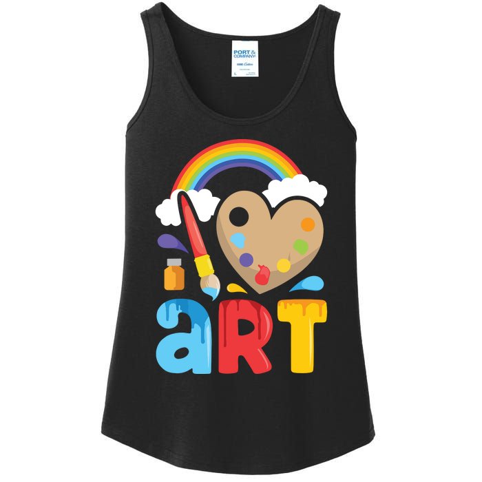 I Love Art Artist Painter Colorful Painting Gifts Ladies Essential Tank