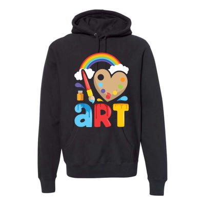 I Love Art Artist Painter Colorful Painting Gifts Premium Hoodie