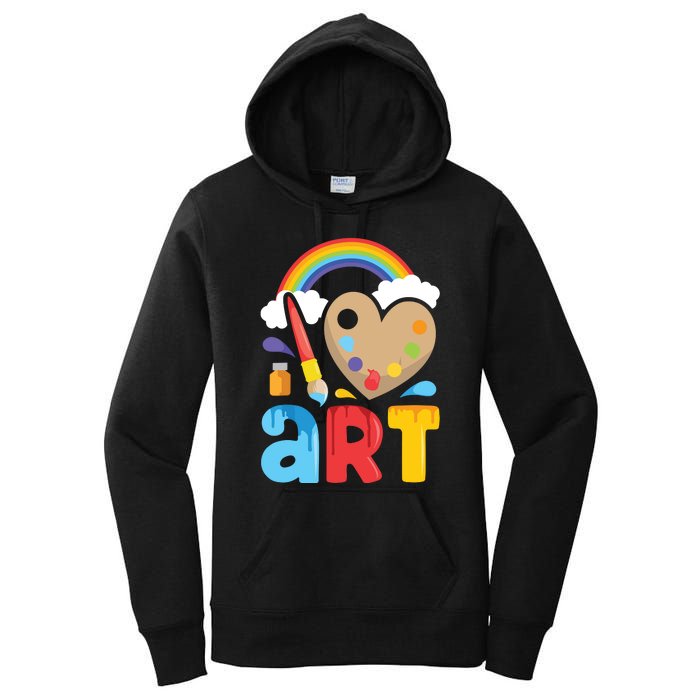 I Love Art Artist Painter Colorful Painting Gifts Women's Pullover Hoodie