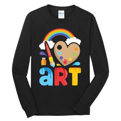 I Love Art Artist Painter Colorful Painting Gifts Tall Long Sleeve T-Shirt