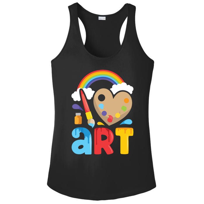 I Love Art Artist Painter Colorful Painting Gifts Ladies PosiCharge Competitor Racerback Tank