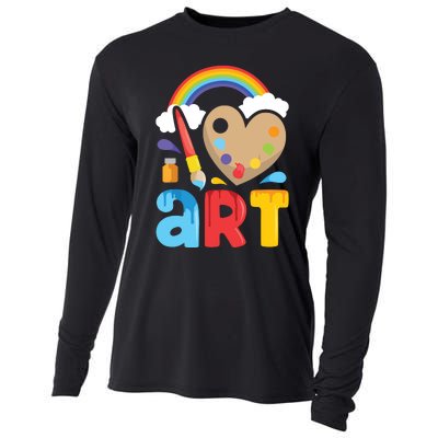 I Love Art Artist Painter Colorful Painting Gifts Cooling Performance Long Sleeve Crew