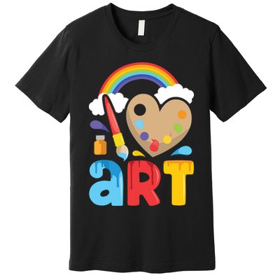 I Love Art Artist Painter Colorful Painting Gifts Premium T-Shirt