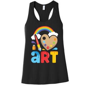 I Love Art Artist Painter Colorful Painting Gifts Women's Racerback Tank