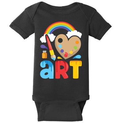 I Love Art Artist Painter Colorful Painting Gifts Baby Bodysuit