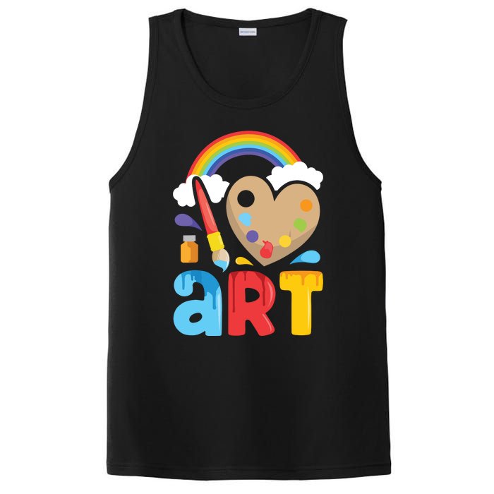 I Love Art Artist Painter Colorful Painting Gifts PosiCharge Competitor Tank