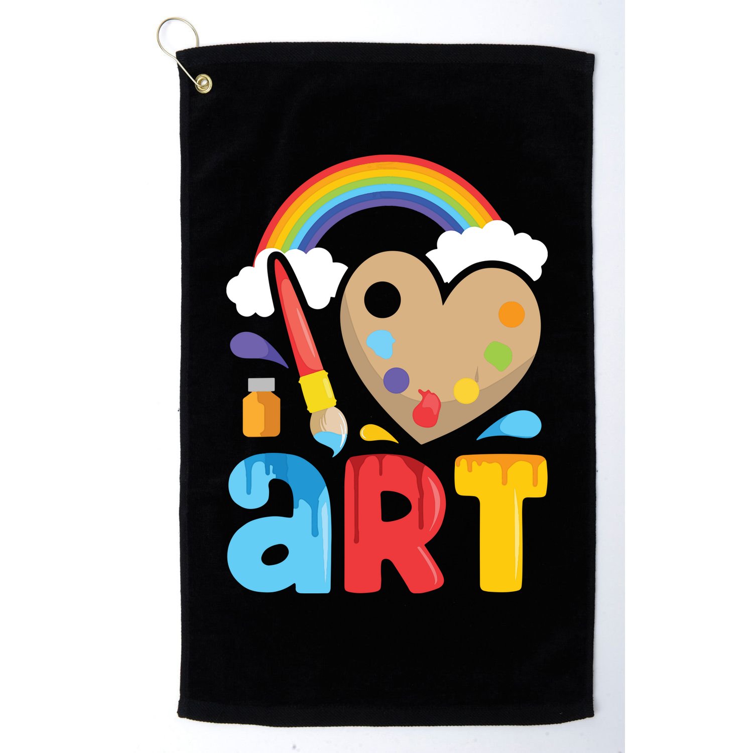 I Love Art Artist Painter Colorful Painting Gifts Golf Towel