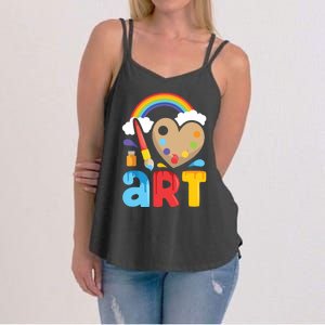 I Love Art Artist Painter Colorful Painting Gifts Women's Strappy Tank