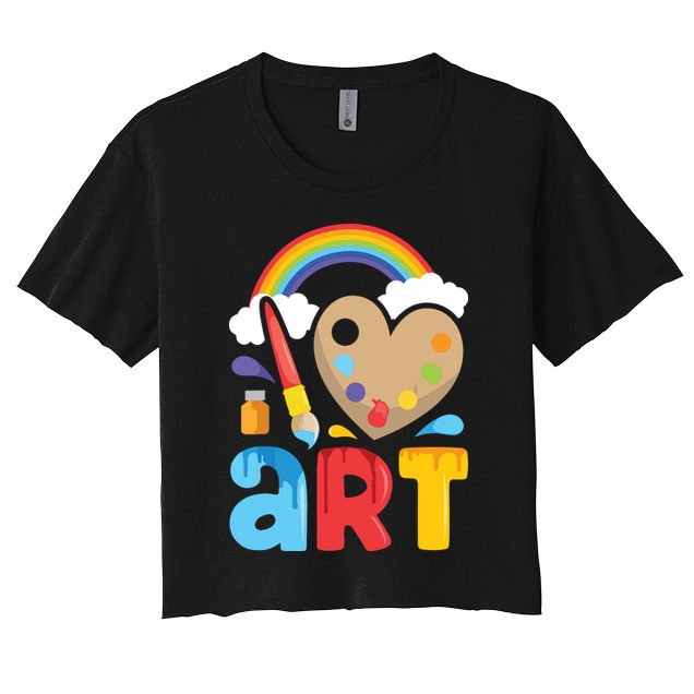 I Love Art Artist Painter Colorful Painting Gifts Crop Top