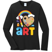 I Love Art Artist Painter Colorful Painting Gifts Ladies Long Sleeve Shirt