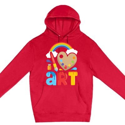 I Love Art Artist Painter Colorful Painting Gifts Premium Pullover Hoodie