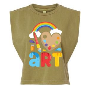 I Love Art Artist Painter Colorful Painting Gifts Garment-Dyed Women's Muscle Tee