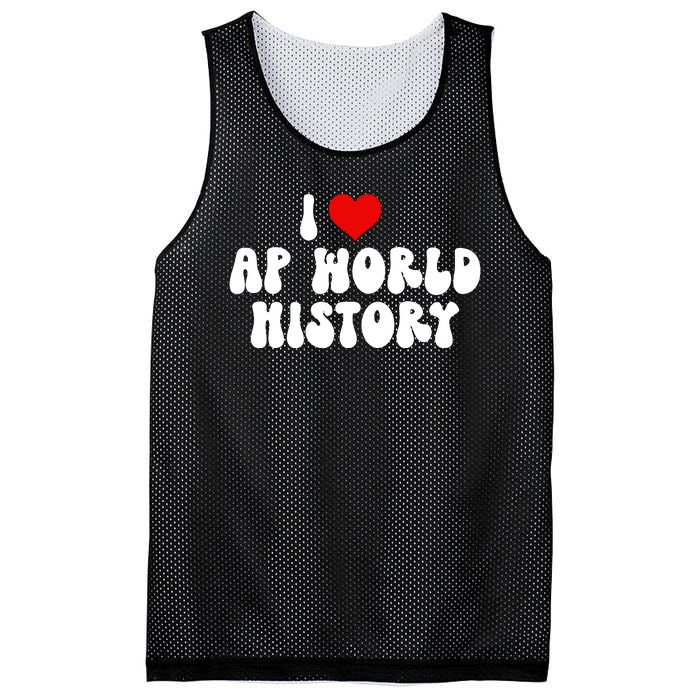 I Love AP World History Mesh Reversible Basketball Jersey Tank