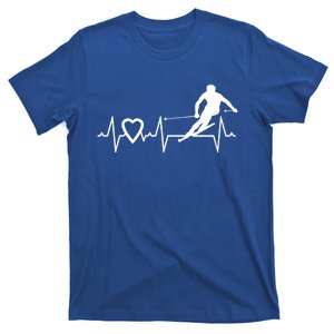 I Love Alpine Skiing Heartbeat Alpine Skier Downhill Ski Gift T-Shirt