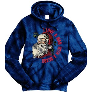 I Love A Man With A Beard Santa Claus Christmas Xmas Tie Dye Hoodie