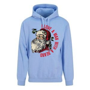 I Love A Man With A Beard Santa Claus Christmas Xmas Unisex Surf Hoodie