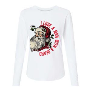 I Love A Man With A Beard Santa Claus Christmas Xmas Womens Cotton Relaxed Long Sleeve T-Shirt