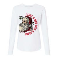 I Love A Man With A Beard Santa Claus Christmas Xmas Womens Cotton Relaxed Long Sleeve T-Shirt