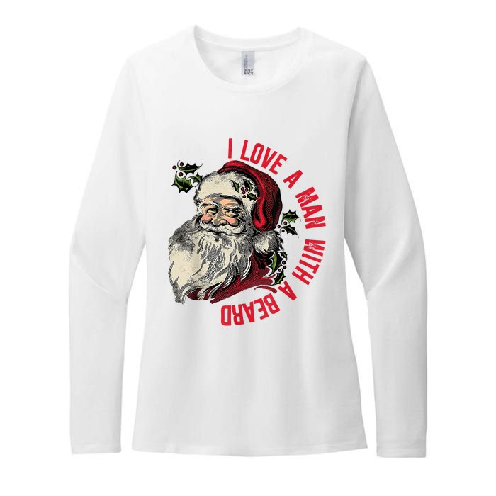 I Love A Man With A Beard Santa Claus Christmas Xmas Womens CVC Long Sleeve Shirt