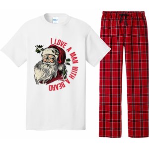 I Love A Man With A Beard Santa Claus Christmas Xmas Pajama Set