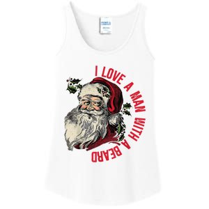 I Love A Man With A Beard Santa Claus Christmas Xmas Ladies Essential Tank