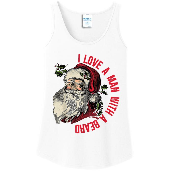 I Love A Man With A Beard Santa Claus Christmas Xmas Ladies Essential Tank