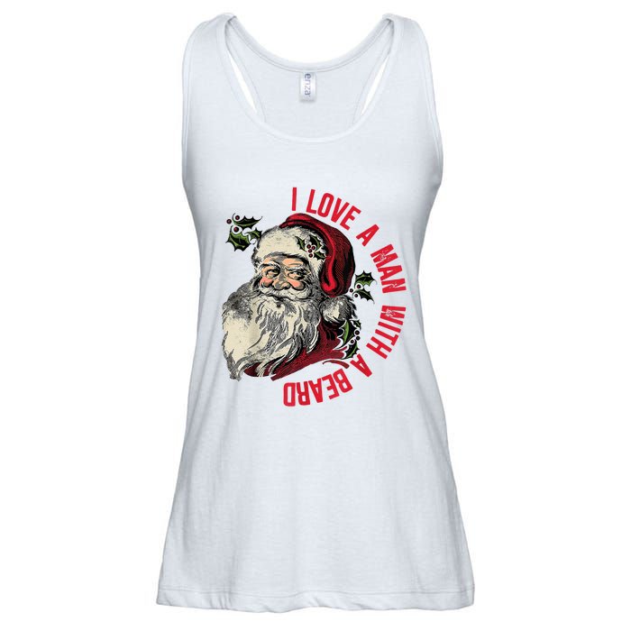 I Love A Man With A Beard Santa Claus Christmas Xmas Ladies Essential Flowy Tank