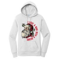 I Love A Man With A Beard Santa Claus Christmas Xmas Women's Pullover Hoodie