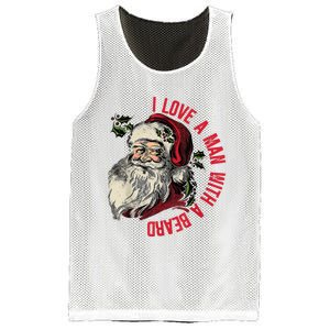 I Love A Man With A Beard Santa Claus Christmas Xmas Mesh Reversible Basketball Jersey Tank