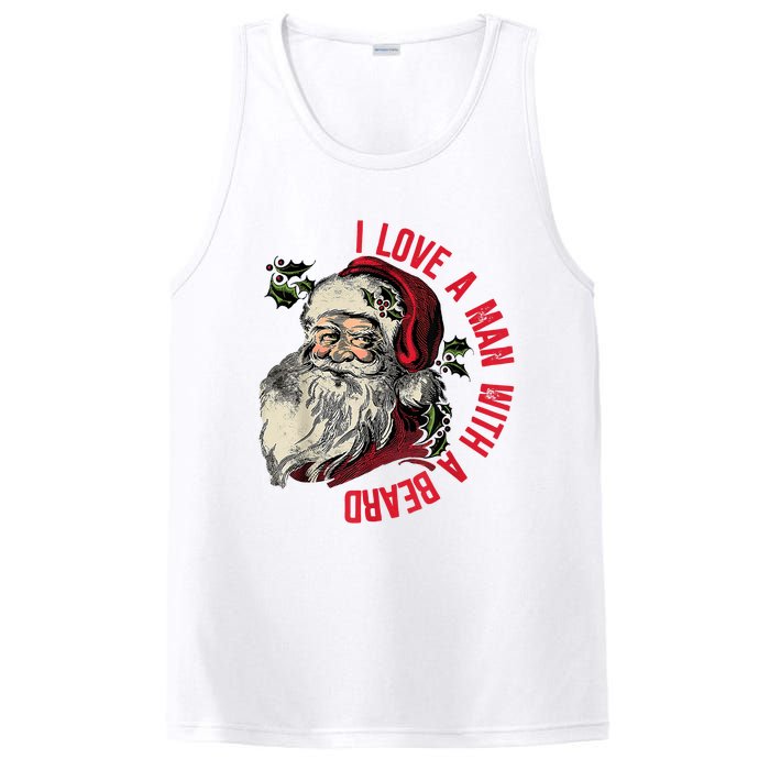 I Love A Man With A Beard Santa Claus Christmas Xmas PosiCharge Competitor Tank