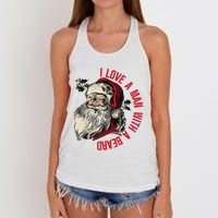 I Love A Man With A Beard Santa Claus Christmas Xmas Women's Knotted Racerback Tank