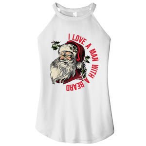 I Love A Man With A Beard Santa Claus Christmas Xmas Women's Perfect Tri Rocker Tank