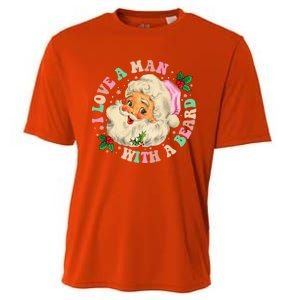 I Love A With A Beard Retro Christmas Santa Lovers Meaningful Gift Cooling Performance Crew T-Shirt