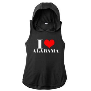 I Love Alabama Usa Ladies PosiCharge Tri-Blend Wicking Draft Hoodie Tank