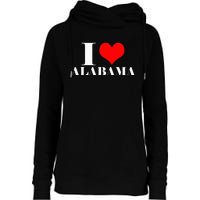 I Love Alabama Usa Womens Funnel Neck Pullover Hood