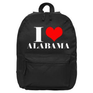 I Love Alabama Usa 16 in Basic Backpack