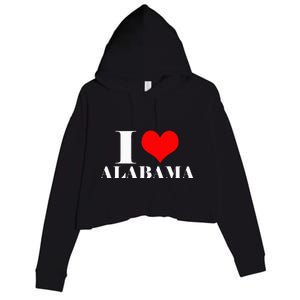 I Love Alabama Usa Crop Fleece Hoodie