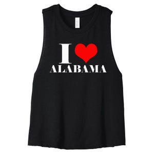 I Love Alabama Usa Women's Racerback Cropped Tank