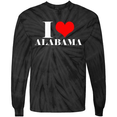 I Love Alabama Usa Tie-Dye Long Sleeve Shirt