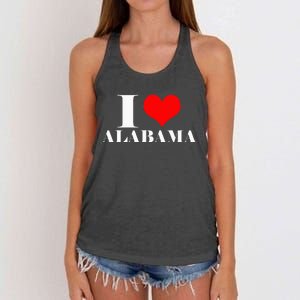 I Love Alabama Usa Women's Knotted Racerback Tank