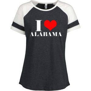 I Love Alabama Usa Enza Ladies Jersey Colorblock Tee