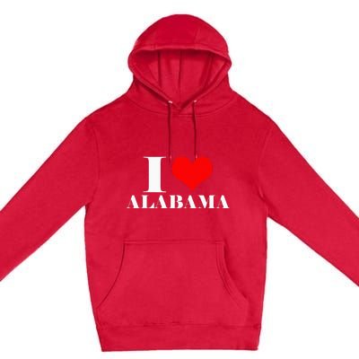 I Love Alabama Usa Premium Pullover Hoodie