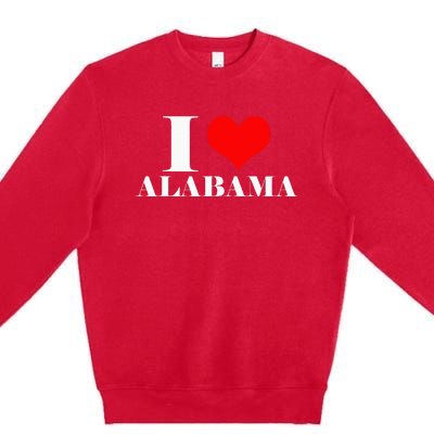 I Love Alabama Usa Premium Crewneck Sweatshirt