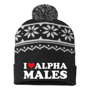 I Love Alpha Males Alpha Male USA-Made Snowflake Beanie