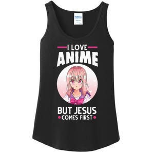 I Love Anime But Jesus Comes First Anime Ladies Essential Tank