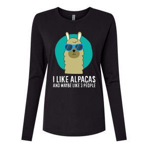 I Like Alpacas And Maybe Like 3 People Cute Alpaca Womens Cotton Relaxed Long Sleeve T-Shirt