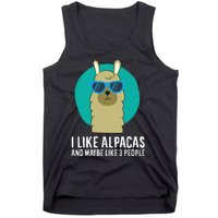 I Like Alpacas And Maybe Like 3 People Cute Alpaca Tank Top