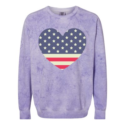 I Love America I Love Usa Heart Cute Gift Colorblast Crewneck Sweatshirt