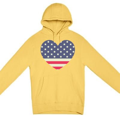 I Love America I Love Usa Heart Cute Gift Premium Pullover Hoodie