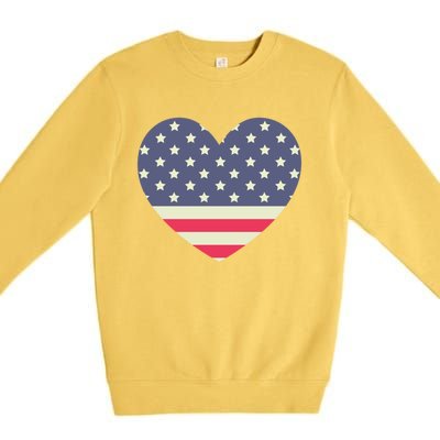 I Love America I Love Usa Heart Cute Gift Premium Crewneck Sweatshirt